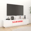 Mueble Para Tv Con Luces Led Blanco 180x35x40 Cm