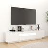 Mueble Para Tv Con Luces Led Blanco Brillante 180x35x40 Cm