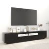 Mueble Para Tv Con Luces Led Negro 200x35x40 Cm