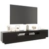 Mueble Para Tv Con Luces Led Negro 200x35x40 Cm