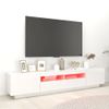 Mueble Para Tv Con Luces Led Blanco Brillante 200x35x40 Cm