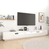 Mueble Para Tv Con Luces Led Blanco Brillante 300x35x40 Cm