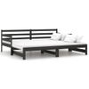 Sofá Cama Extraíble Madera Maciza De Pino Negro 2x(90x200) Cm Vidaxl