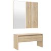 Set De Muebles De Recibidor Madera Contrachapada Roble Sonoma Vidaxl