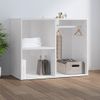 Mueble Vestidor Madera Contrachapada Blanco Brillo 80x40x65 Cm Vidaxl