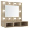 Mueble Con Espejo Y Luces Led Roble Sonoma 60x31,5x62 Cm Vidaxl