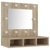 Mueble Con Espejo Y Luces Led Roble Sonoma 60x31,5x62 Cm Vidaxl