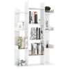 Librería De Madera Contrachapada Blanco Brillante 86x25,5x140cm Vidaxl