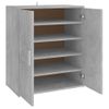 Mueble Zapatero Madera De Ingeniería Gris Hormigón 60x35x70 Cm Vidaxl