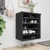 Mueble Zapatero De Madera Contrachapada Negro 60x35x70 Cm Vidaxl