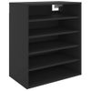 Mueble Zapatero De Madera Contrachapada Negro 60x35x70 Cm Vidaxl