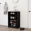 Mueble Zapatero De Madera Contrachapada Negro 60x35x92 Cm Vidaxl