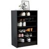 Mueble Zapatero De Madera Contrachapada Negro 60x35x92 Cm Vidaxl