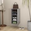 Mueble Zapatero Madera Contrachapada Gris Hormigón 31,5x35x70cm Vidaxl