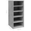 Mueble Zapatero Madera Contrachapada Gris Hormigón 31,5x35x70cm Vidaxl