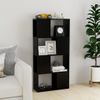 Librería Separador Madera Contrachapada Negro 60x24x124,5 Cm Vidaxl