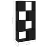 Librería Separador Madera Contrachapada Negro 60x24x124,5 Cm Vidaxl