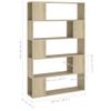 Librería Separador Contrachapada Roble Sonoma 100x24x155 Cm Vidaxl