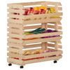 Carrito Para Verduras Madera Maciza De Pino 77x30x80 Cm Vidaxl