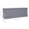 Mueble Para Tv Madera De Paulownia Gris Oscuro 108x30x40 Cm Vidaxl