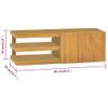 Armario De Baño De Pared Madera Maciza De Teca 90x40x30 Cm Vidaxl