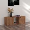 Mueble Tv Madera De Ingeniería Marrón Roble 88,5x27,5x30,5 Cm Vidaxl