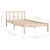 Estructura De Cama Madera Maciza De Pino 75x190 Cm Vidaxl