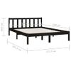 Estructura De Cama Madera Maciza Pino Negra Doble 120x190 Cm Vidaxl