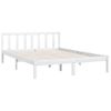 Estructura De Cama Madera Maciza De Pino Blanco 135x190 Cm Vidaxl