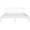 Estructura De Cama Madera Maciza De Pino Blanco 135x190 Cm Vidaxl