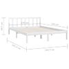 Estructura De Cama Madera Maciza De Pino Blanco 135x190 Cm Vidaxl