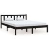 Estructura De Cama Madera Pino Negra Doble Ru 135x190 Cm