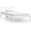 Estructura De Cama De Madera Maciza De Pino Blanca 90x200 Cm Vidaxl