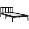 Estructura De Cama De Madera Maciza De Pino Negra 90x200 Cm Vidaxl