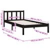 Estructura De Cama De Madera Maciza De Pino Negra 90x200 Cm Vidaxl