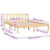 Estructura De Cama Madera Maciza De Pino 140x200 Cm Vidaxl