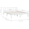 Estructura De Cama Madera Maciza De Pino Blanca 150x200 Cm Vidaxl