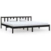 Estructura De Cama Madera Maciza Super King Negra 180x200 Cm Vidaxl