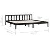 Estructura De Cama Madera Maciza Super King Negra 180x200 Cm Vidaxl