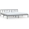 Estructura De Cama Madera Maciza De Pino Gris 200x200 Cm Vidaxl