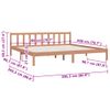 Estructura De Cama Madera Maciza Pino Marrón Miel 200x200 Cm Vidaxl