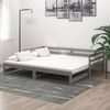 Sofá Cama Extraíble Madera Maciza De Pino Gris 2x(90x200) Cm Vidaxl