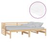 Sofá Cama Extraíble Madera Maciza De Pino 2x(90x200) Cm Vidaxl