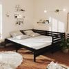 Sofá Cama Extraíble Madera Maciza De Pino Negro 2x(90x200) Cm Vidaxl