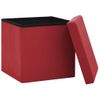 Taburete Con Almacenaje Plegable Rojo Vino Tinto Pvc Vidaxl