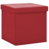 Taburete De Almacenaje Plegable 2 Uds Rojo Vino Tinto Pvc Vidaxl