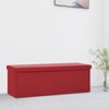 Banco Con Almacenaje Plegable Rojo Vino Tinto Pvc Vidaxl