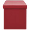 Banco Con Almacenaje Plegable Rojo Vino Tinto Pvc Vidaxl