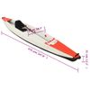 Kayak Inflable Poliéster Rojo 375x72x31 Cm Vidaxl