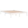 Estructura De Cama Madera Pino Blanca Doble Ru 135x190 Cm